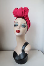 Load image into Gallery viewer, SALE ITEM: SCRUNCHIE KNOT Hot Pink (Full Coverage) Pre-tied 1940s Style Turban