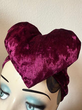 Load image into Gallery viewer, Magenta velvet valentines romantic heart headband  