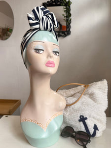 Nautical striped rockabilly headband headscarf