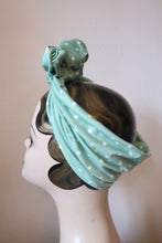 Load image into Gallery viewer, SALE ITEM: SLOUCHY KNOT Vintage Style Pre-tied Headband in Mint Polka Dot