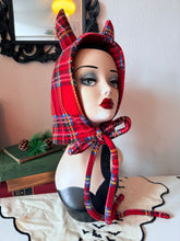 Load image into Gallery viewer, Devil horns tartan Krampus winter hat