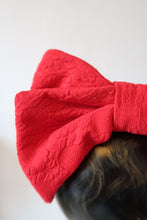 Load image into Gallery viewer, SALE ITEM: HAIR BOW in Red Textured Jersey