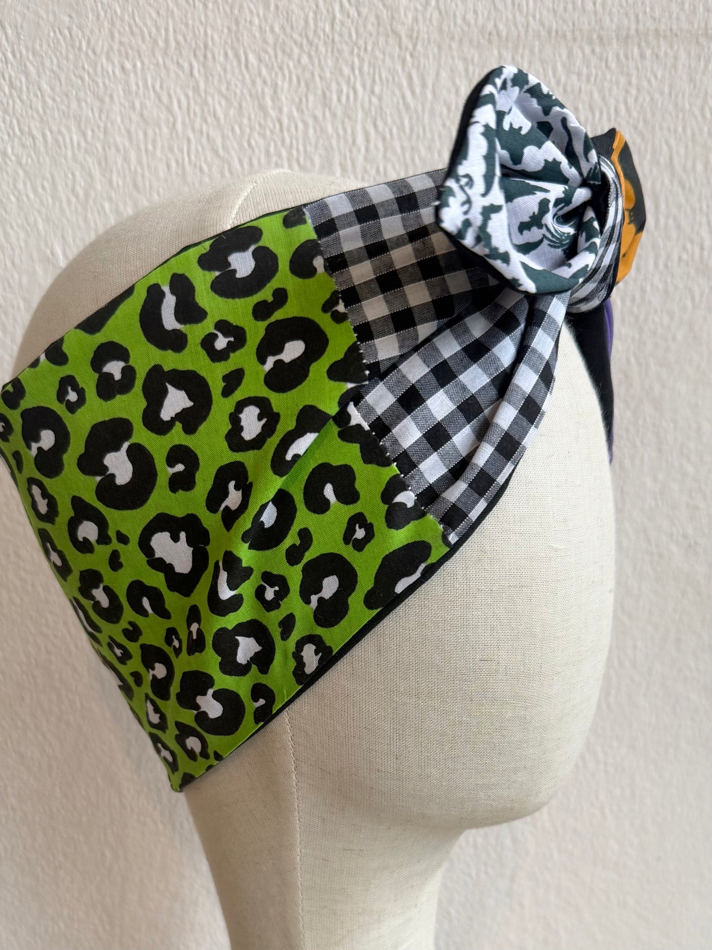 nostalgic 90s halloween summerween patchwork headscarf