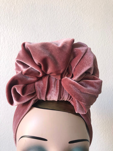 Made To Order: SCRUNCHIE KNOT Velvet Headband in 4 colours in black, claret, bottle green & dusky pink