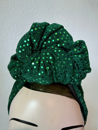 Green sequin party Christmas festive burlesque vintage glamorous headband 