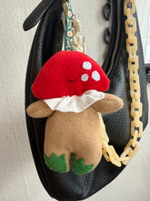 Load image into Gallery viewer, Cute mushroom cottagecore bag charm trinket 