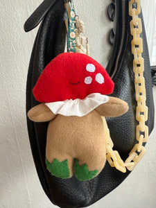 Cute mushroom cottagecore bag charm trinket 