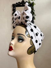 Load image into Gallery viewer, Vintage summer polka dot turban headscarf  