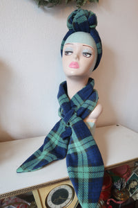 Blackwatch tartan vintage scarf set 