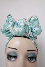 Load image into Gallery viewer, mint floral women’s vintage turban 