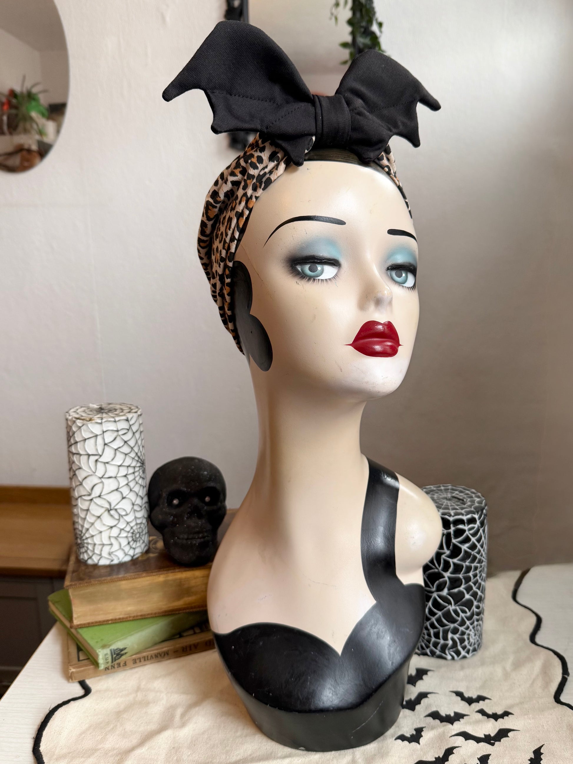 Gothic rockabilly bat hat 