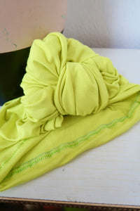 Chartreuse vintage turban 