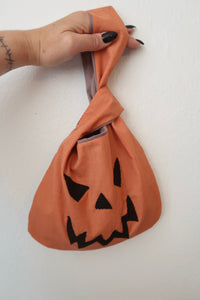 Handmade orange Halloween pumpkin bag 