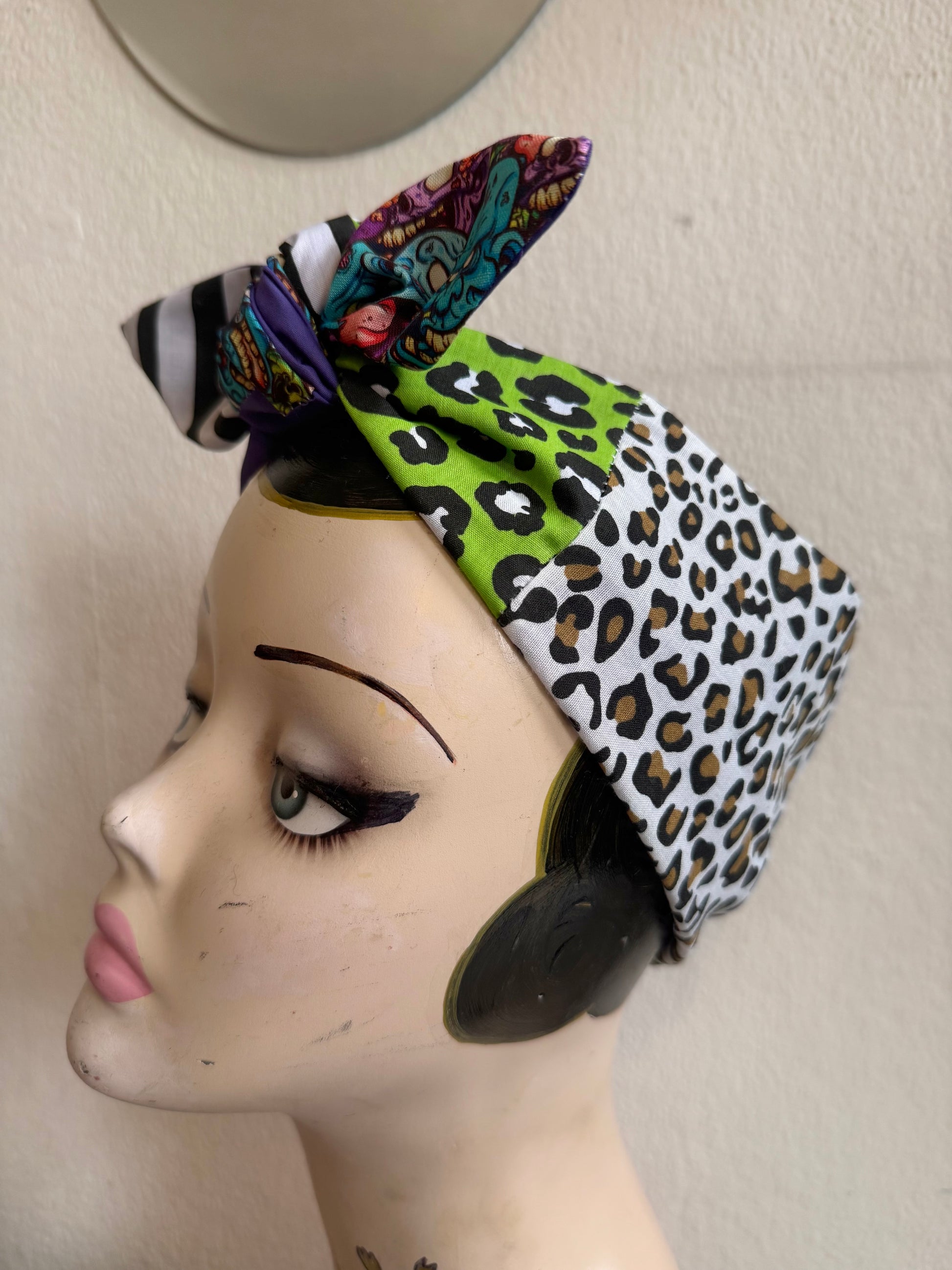nostalgic 90s halloween summerween patchwork headscarf