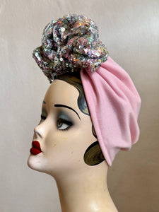 Vintage style sequin turban 