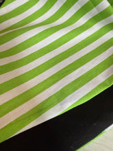 Load image into Gallery viewer, Close-up of green and white striped fabric