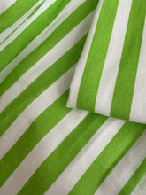 Load image into Gallery viewer, Close-up of green and white striped fabric