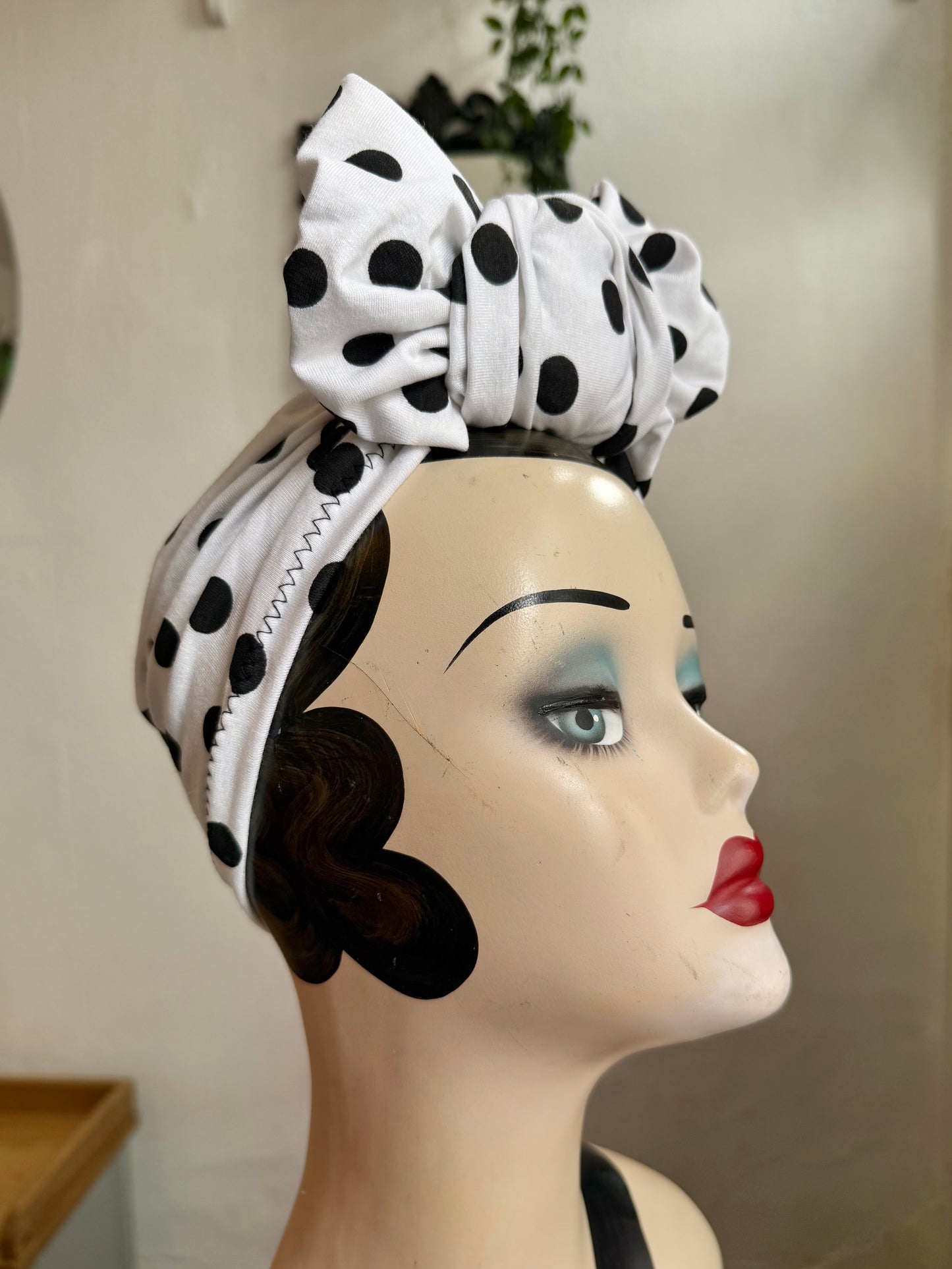 Vintage summer polka dot turban headscarf rockabilly 
