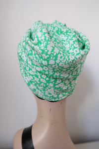Floral green vintage headscarf