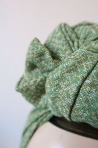Green tweed, headband, old style