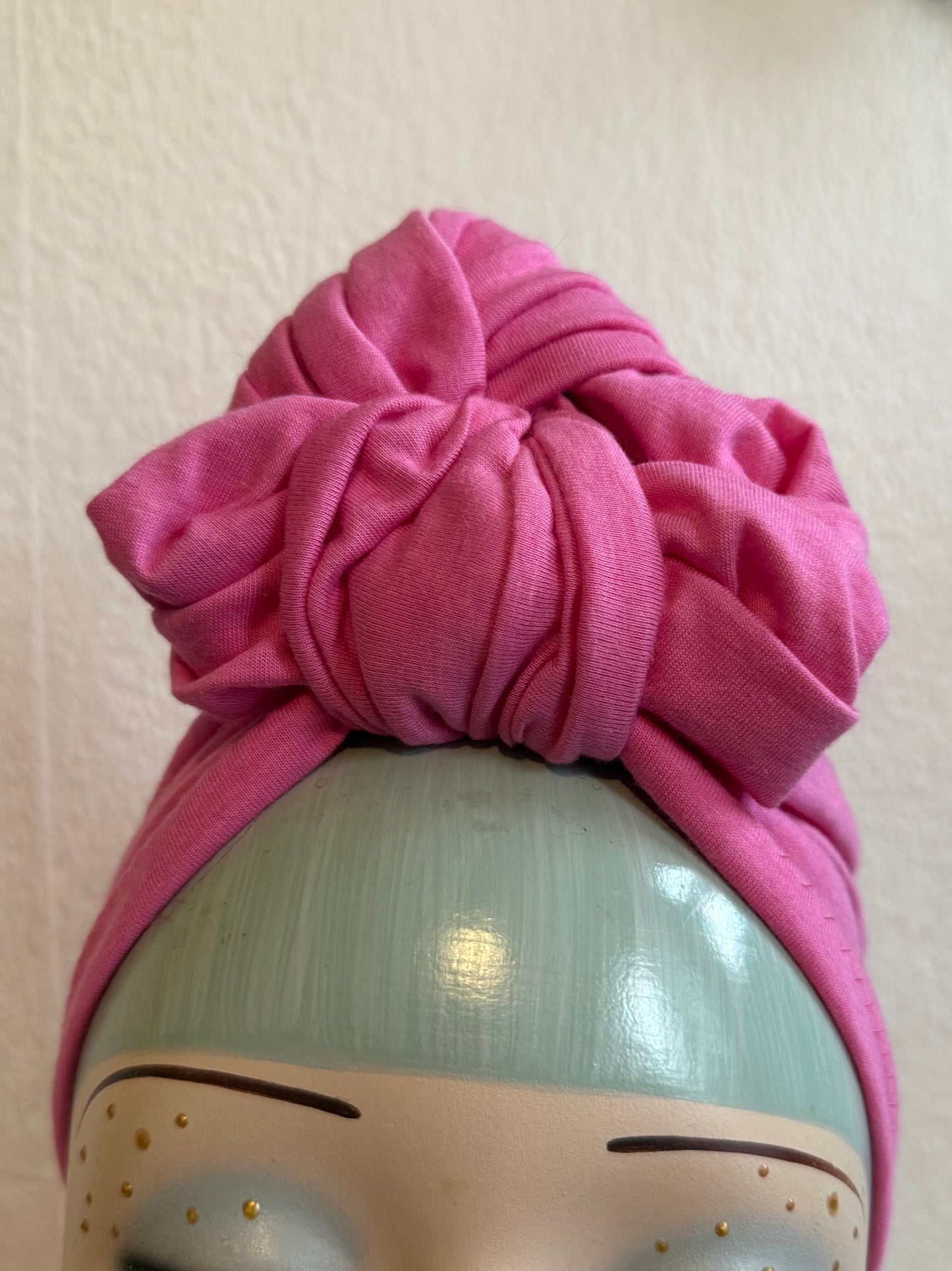50% OFF SALE ITEM: Pink (Full Coverage) 1940s Style Pre-tied Turban with Slouchy Knot
