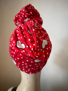 Heart print turban 