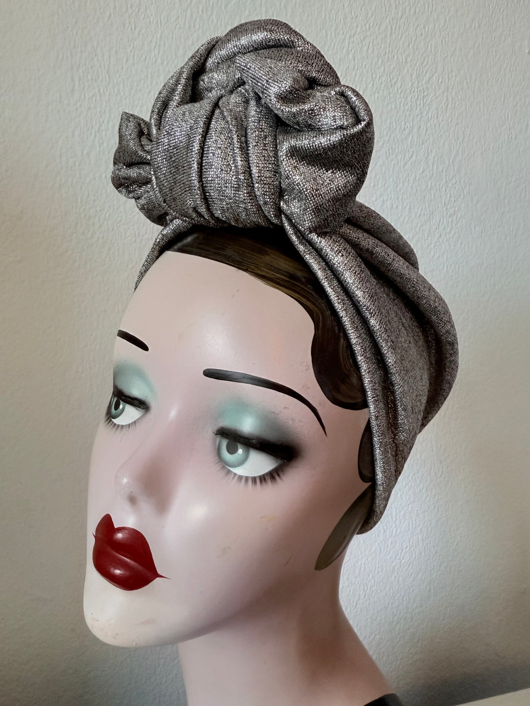 Sliver metallic party glamorous turban 