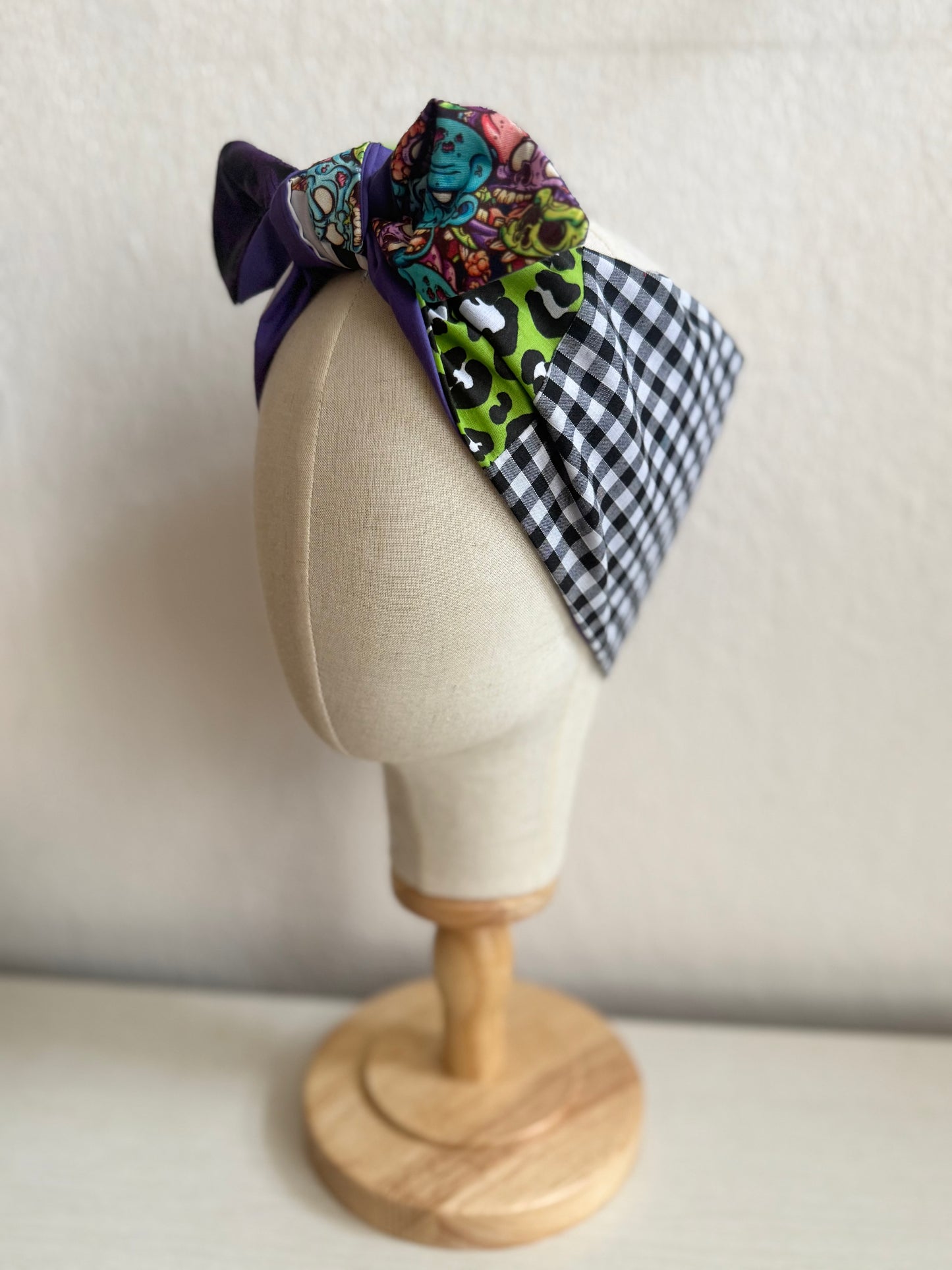 Patchwork Spooky Headscarf (self tie)