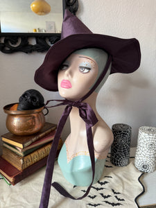 Purple Halloween witch hat 