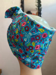 Bright skeleton Summerween print headscarf bandana 