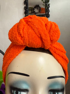 vintage bright orange halloween headband