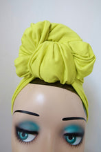 Load image into Gallery viewer, Chartreuse vintage turban 