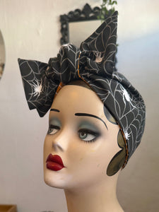 Spooky spiderweb headscarf bandana