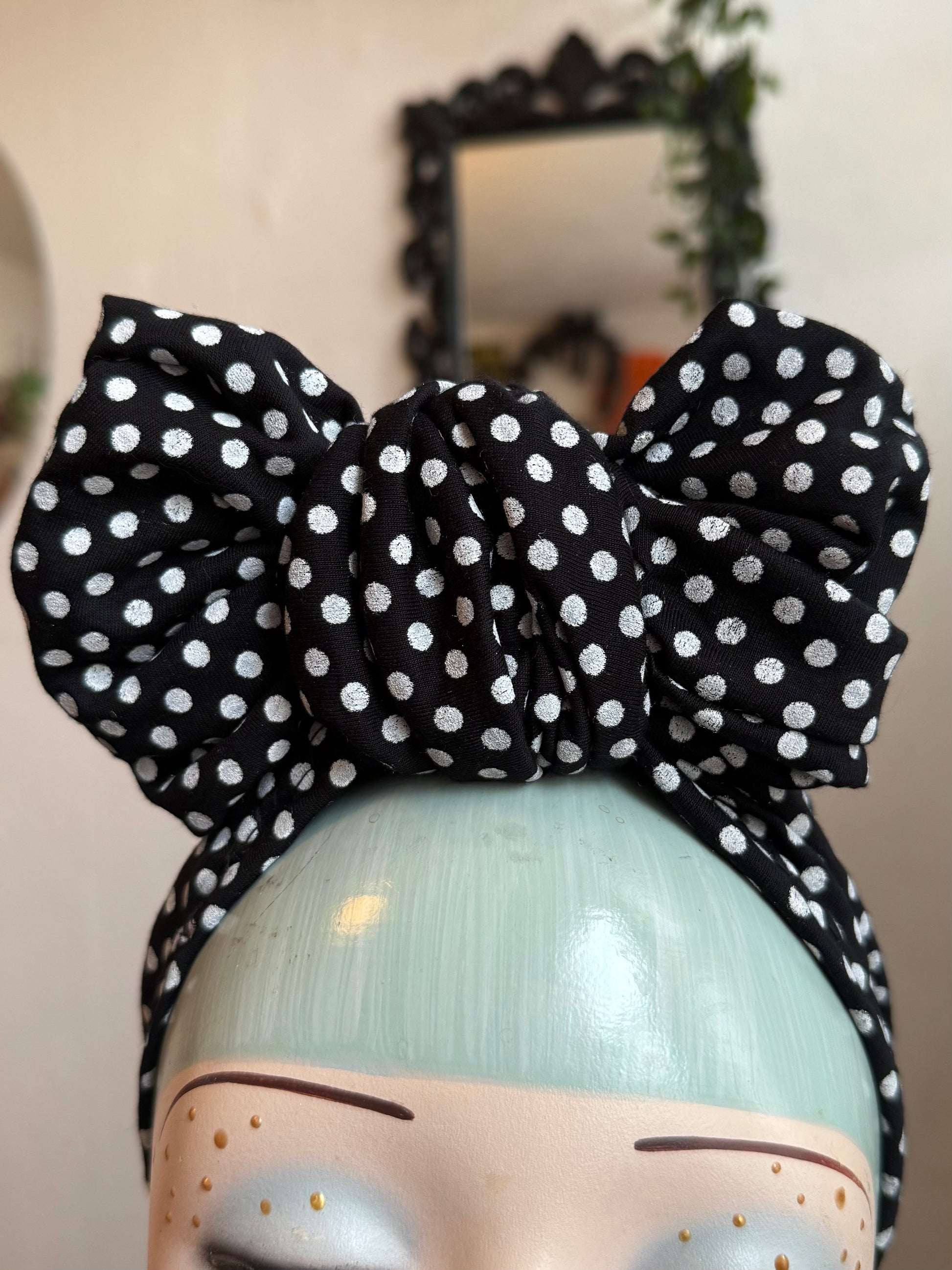 Polka dot rockabilly alternative turban headscarf