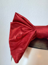 Load image into Gallery viewer, Red metallic bow headband party Christmas festive burlesque vintage  