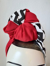 Load image into Gallery viewer, Twin peaks geek black lodge print hair turban accessory 