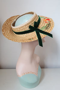 Vintage handmade straw hat 