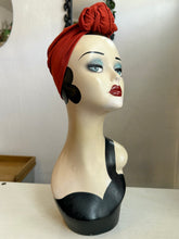Load image into Gallery viewer, Burnt orange 1940s vintage Halloween pumpkin turban headband 