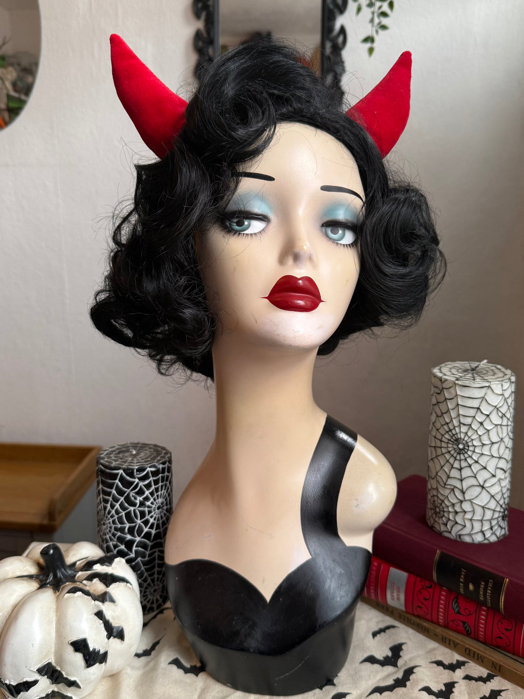 Red Velvet Devil Horns (Hair Clips)