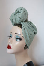 Load image into Gallery viewer, Sage green 1940s turban
