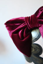 Load image into Gallery viewer, claret red velvet hair bow