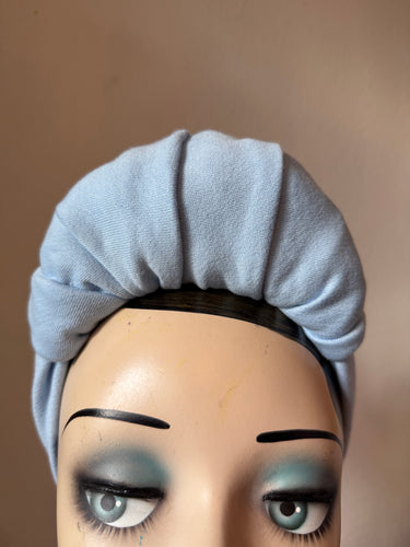 Pale blue vintage jersey headband 