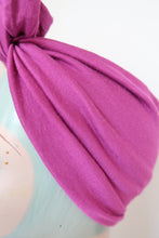 Load image into Gallery viewer, SALE ITEM: SLOUCHY KNOT Vintage Style Pre-tied Headband in Magenta