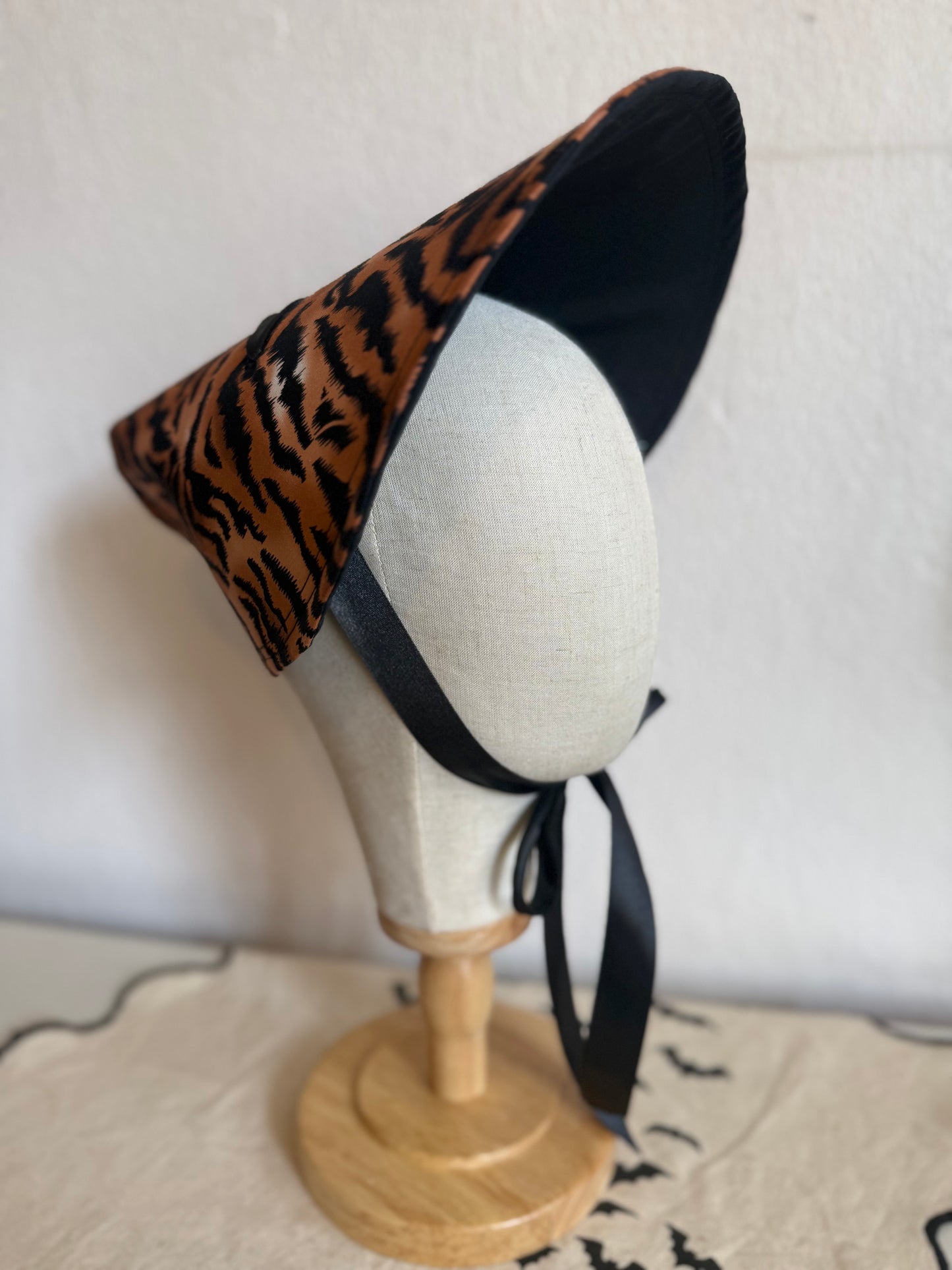 Tiger Print/Black Handmade Sun Hat
