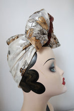 Load image into Gallery viewer, Brown true vintage headscarf  
