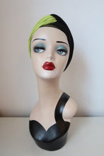 Load image into Gallery viewer, Chartreuse &amp; black 1940s headband  