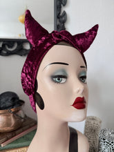 Load image into Gallery viewer, Velvet devil turban alt gothic fashion gothabilly