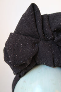 Black Sparkly Lurex turban vintage 