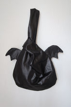Load image into Gallery viewer, Black Halloween handmade bat bag
