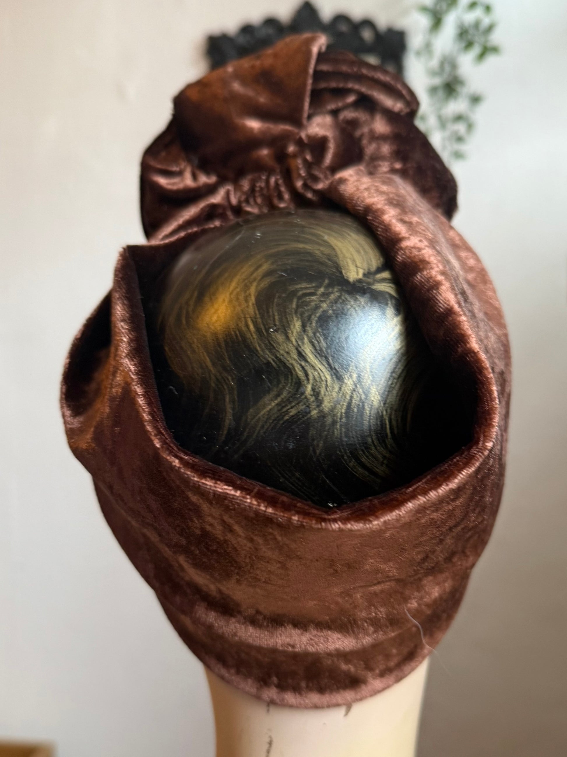 brown velvet headband